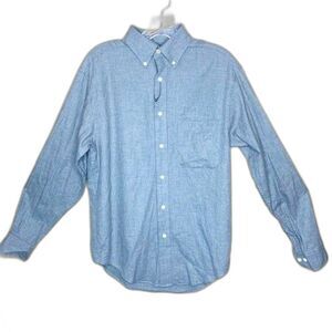 RoundTree & Yorke‎ Mens Small Chambray Button Down Shirt Blue Gray Classic